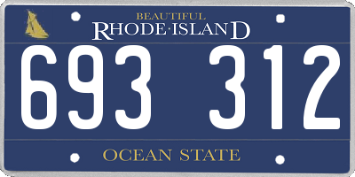 RI license plate 693312