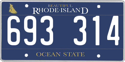 RI license plate 693314