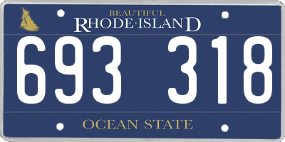 RI license plate 693318