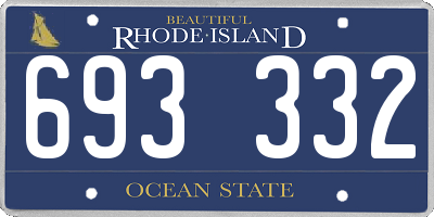 RI license plate 693332