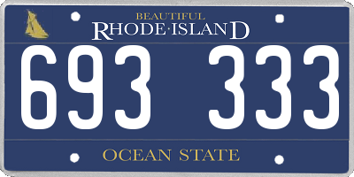 RI license plate 693333