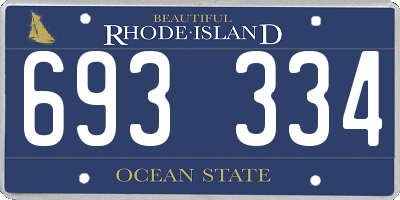 RI license plate 693334