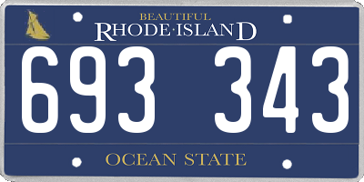 RI license plate 693343
