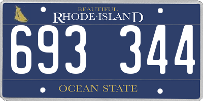 RI license plate 693344