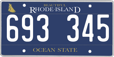 RI license plate 693345