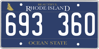 RI license plate 693360
