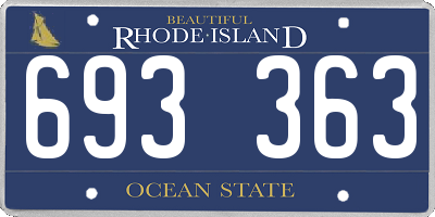 RI license plate 693363