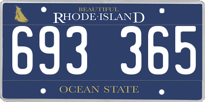 RI license plate 693365