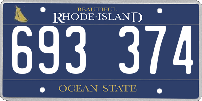 RI license plate 693374