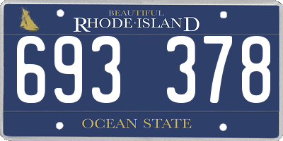 RI license plate 693378