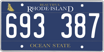 RI license plate 693387