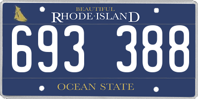 RI license plate 693388