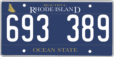 RI license plate 693389