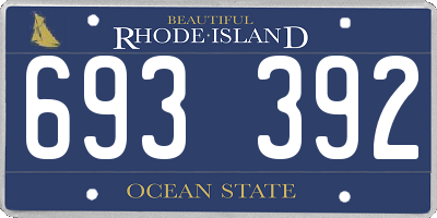 RI license plate 693392