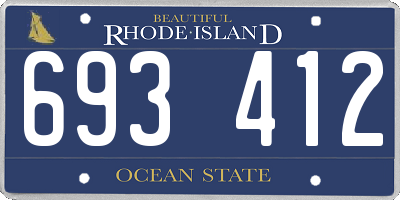 RI license plate 693412