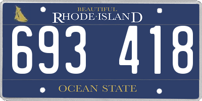 RI license plate 693418