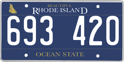 RI license plate 693420