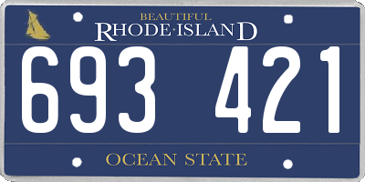RI license plate 693421