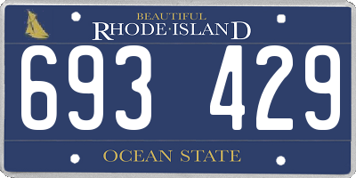 RI license plate 693429