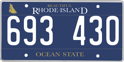 RI license plate 693430