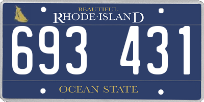 RI license plate 693431