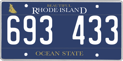 RI license plate 693433
