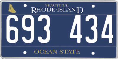 RI license plate 693434