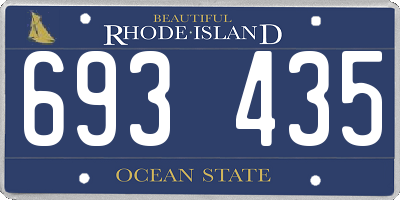 RI license plate 693435