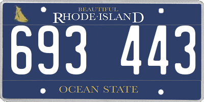 RI license plate 693443