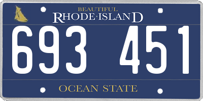 RI license plate 693451