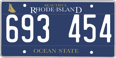 RI license plate 693454