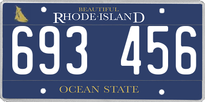 RI license plate 693456