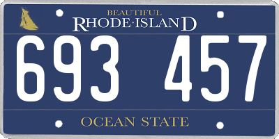 RI license plate 693457