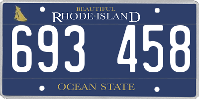 RI license plate 693458