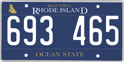RI license plate 693465