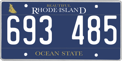 RI license plate 693485