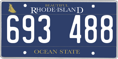 RI license plate 693488