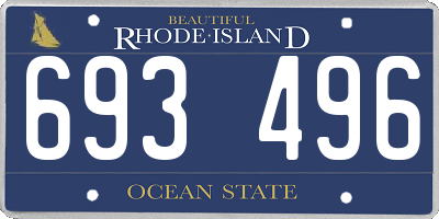 RI license plate 693496