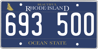 RI license plate 693500