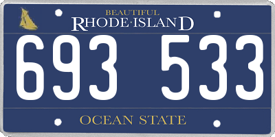 RI license plate 693533