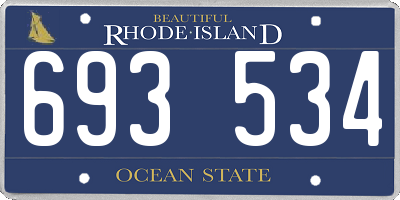 RI license plate 693534