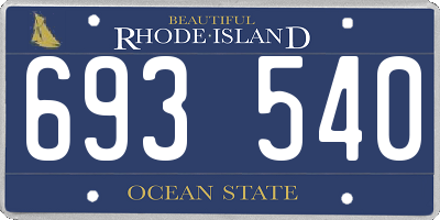RI license plate 693540
