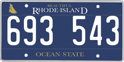 RI license plate 693543