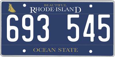 RI license plate 693545