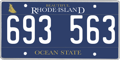 RI license plate 693563