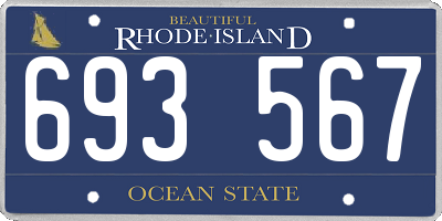 RI license plate 693567
