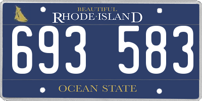 RI license plate 693583