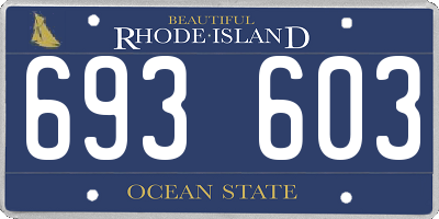 RI license plate 693603