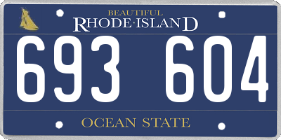 RI license plate 693604