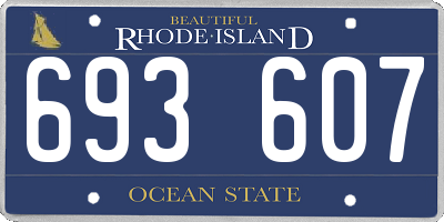 RI license plate 693607